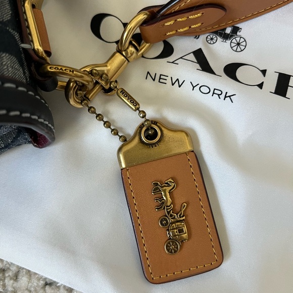 Coach Blue Shoulder Bag with Signature Design - Picture 2 of 14